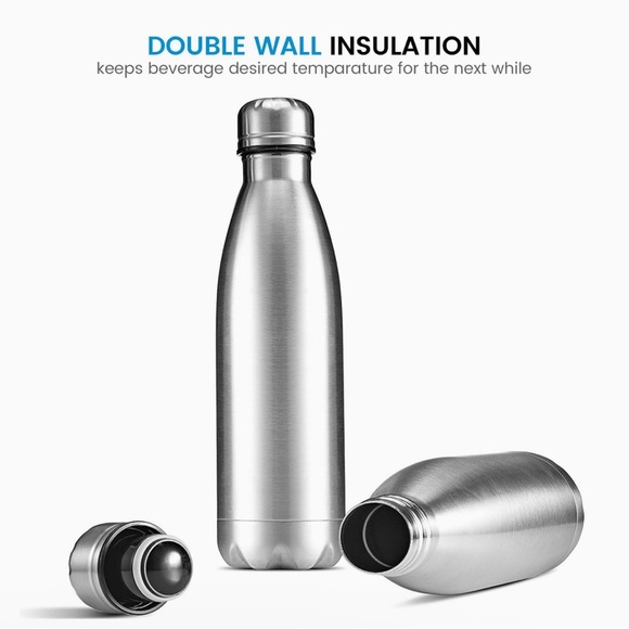 1 Pk FINEDINE Double Walled Vacuum Insulated Stainless Steel Water Bottle - Picture 3 of 9